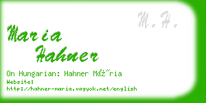 maria hahner business card